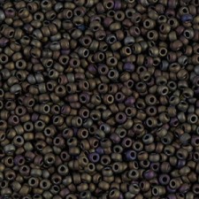 Miyuki rocailles Perlen 11/0 - Matted metallic dark olive iris 11-2013